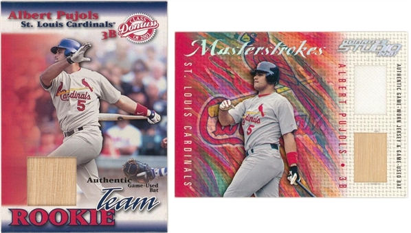 2001 Donruss Albert Pujols Limited Edition Game Used Relics Rookie Cards Pair (2 Different)